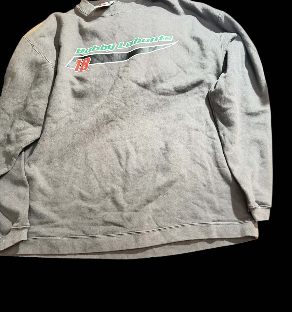 Vintage Bobby Labonte #18 Interstate Batteries Racing NASCAR Pullover Sweatshirt